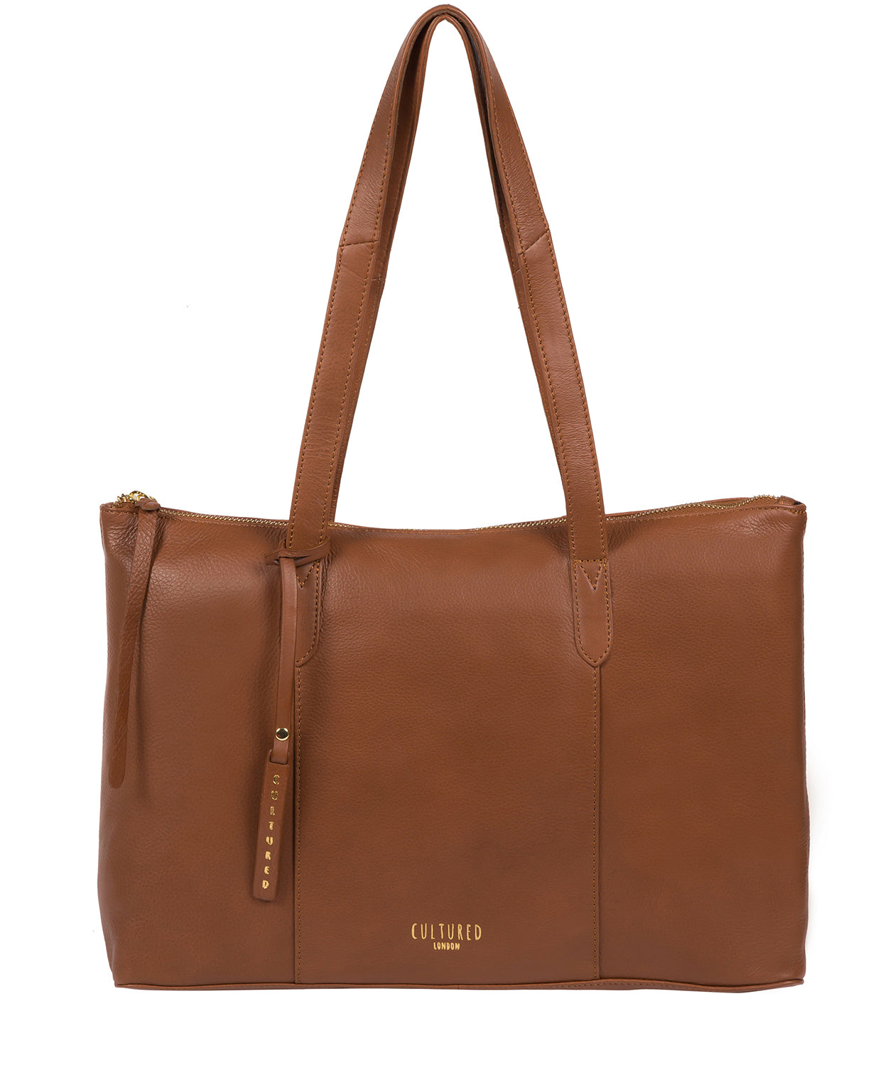 'Barbican' Dark Tan Leather Tote Bag