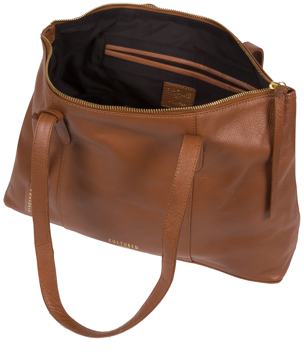 'Barbican' Dark Tan Leather Tote Bag