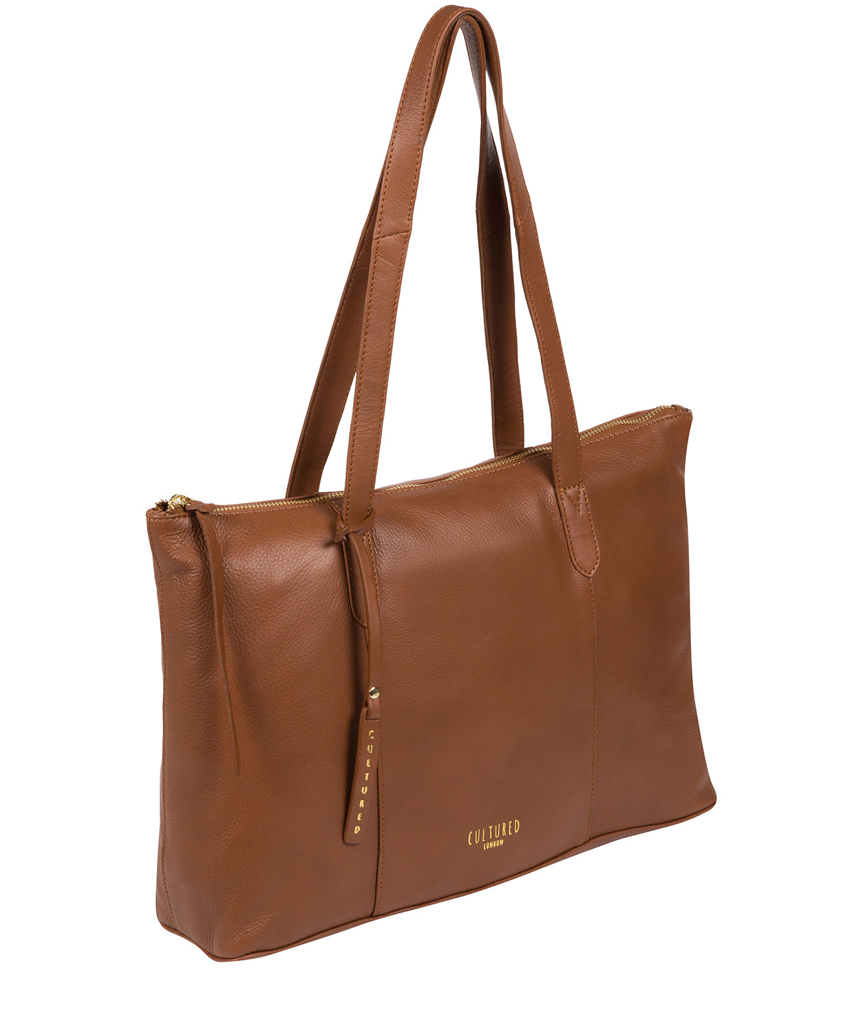 'Barbican' Dark Tan Leather Tote Bag