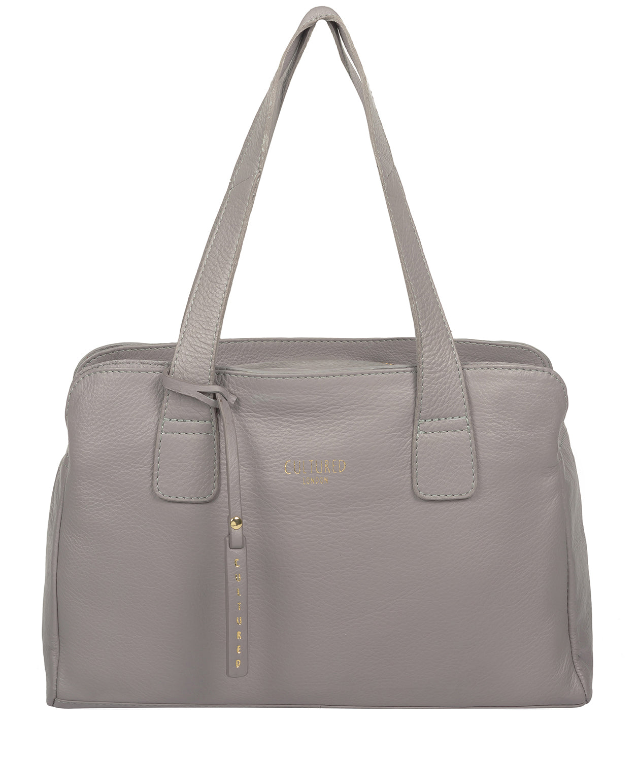 'Marquee' Grey Leather Handbag