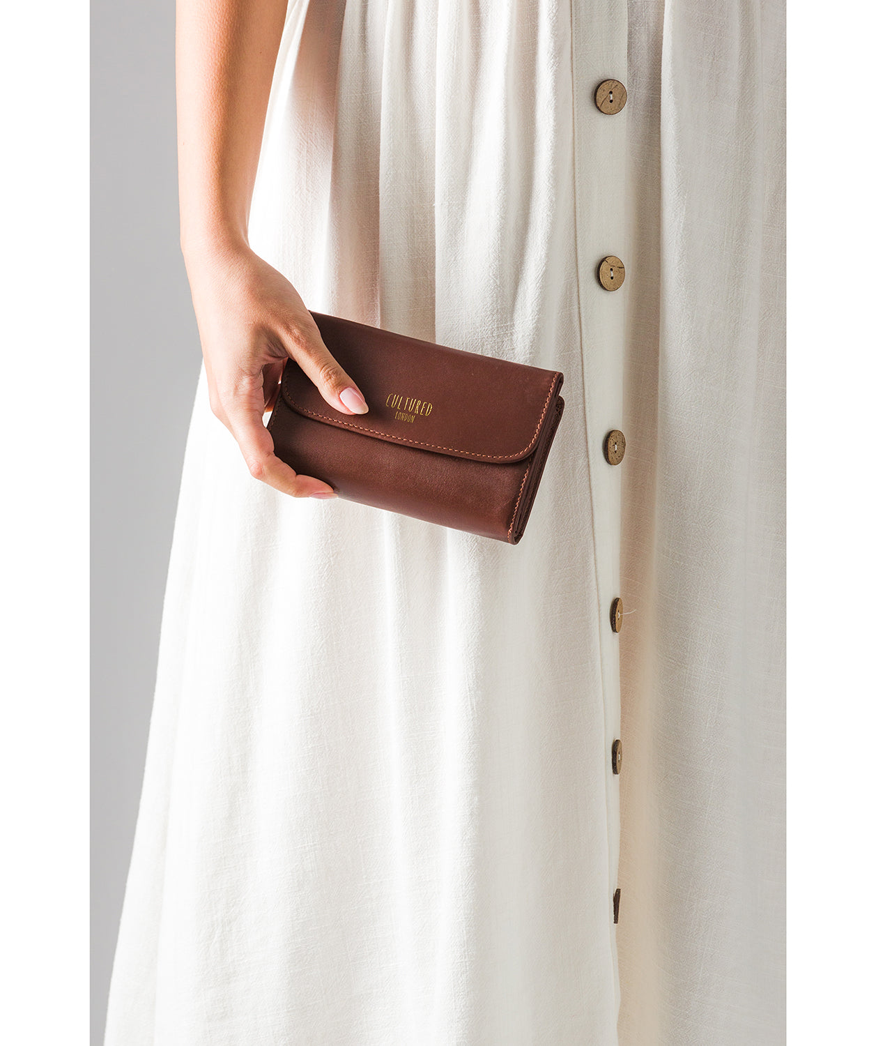 'Tatiana' Chestnut Leather Purse