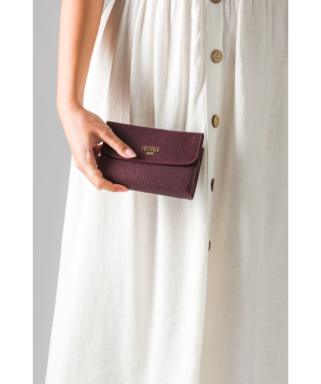 'Tatiana' Raisin Leather Purse