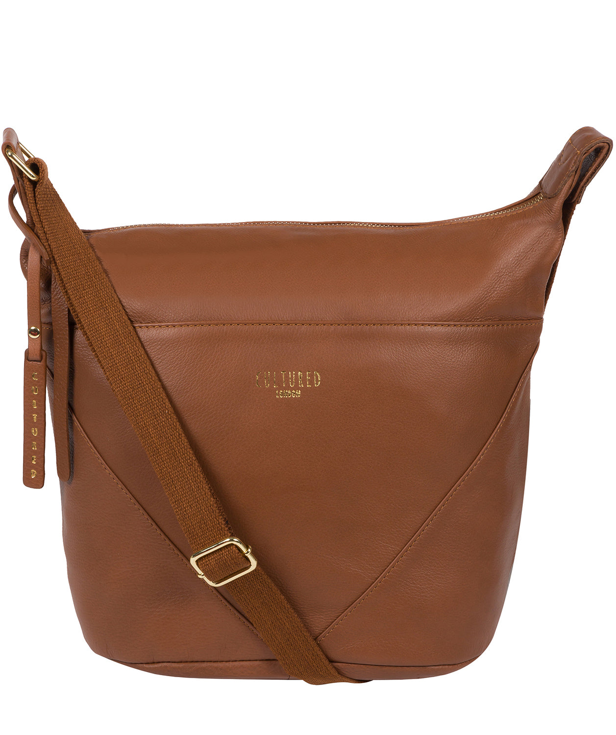 'Chelsea' Dark Tan Leather Shoulder Bag