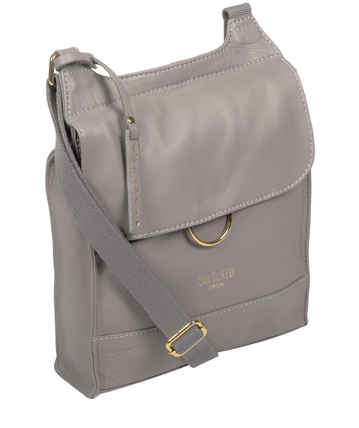 'Covent' Grey Leather Cross Body Bag