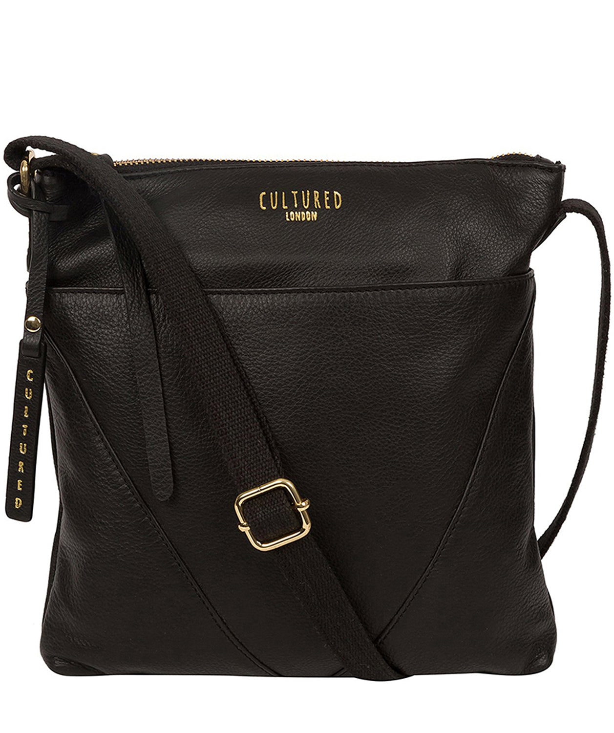 'Camden' Black Leather Cross Body Bag