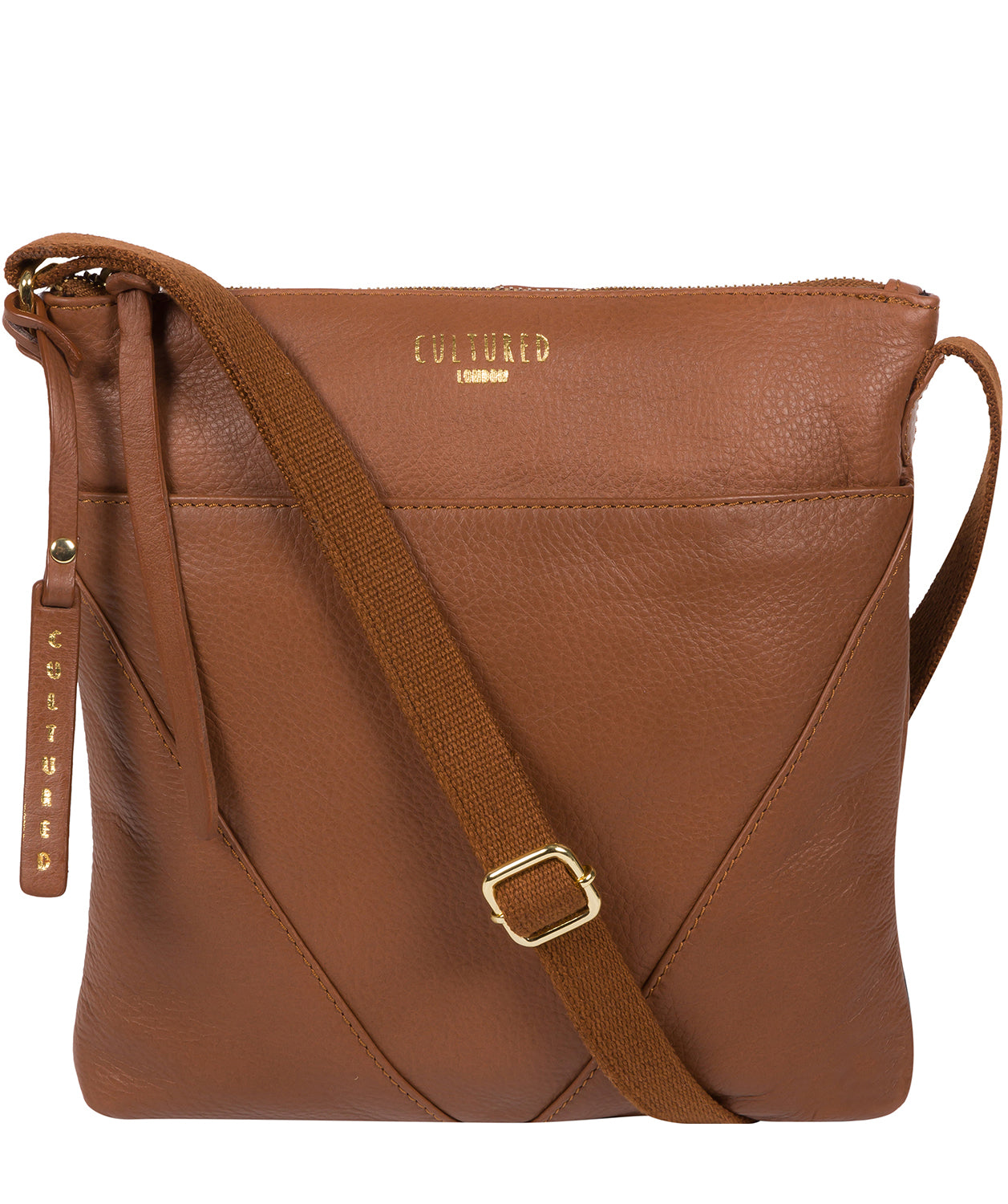 'Camden' Dark Tan Leather Cross Body Bag