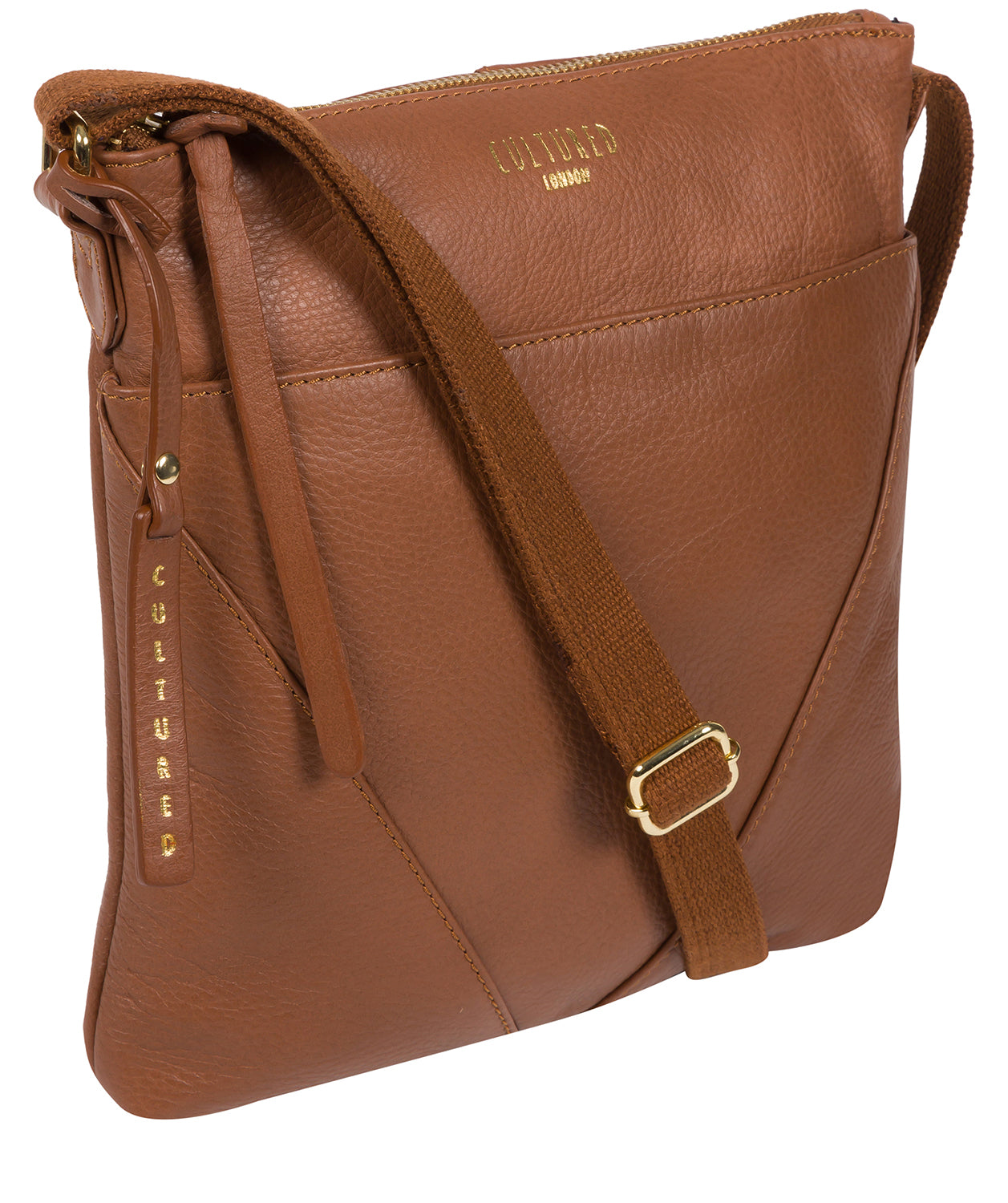 'Camden' Dark Tan Leather Cross Body Bag