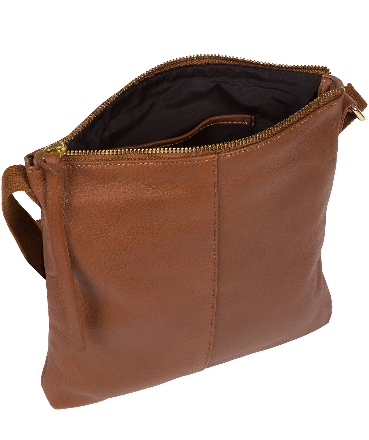 'Camden' Dark Tan Leather Cross Body Bag