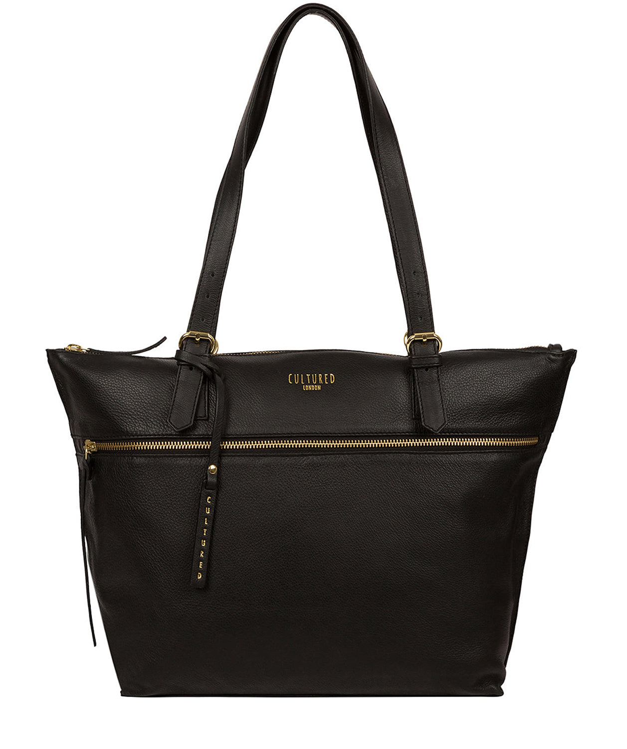 'Moorgate' Black Leather Tote Bag