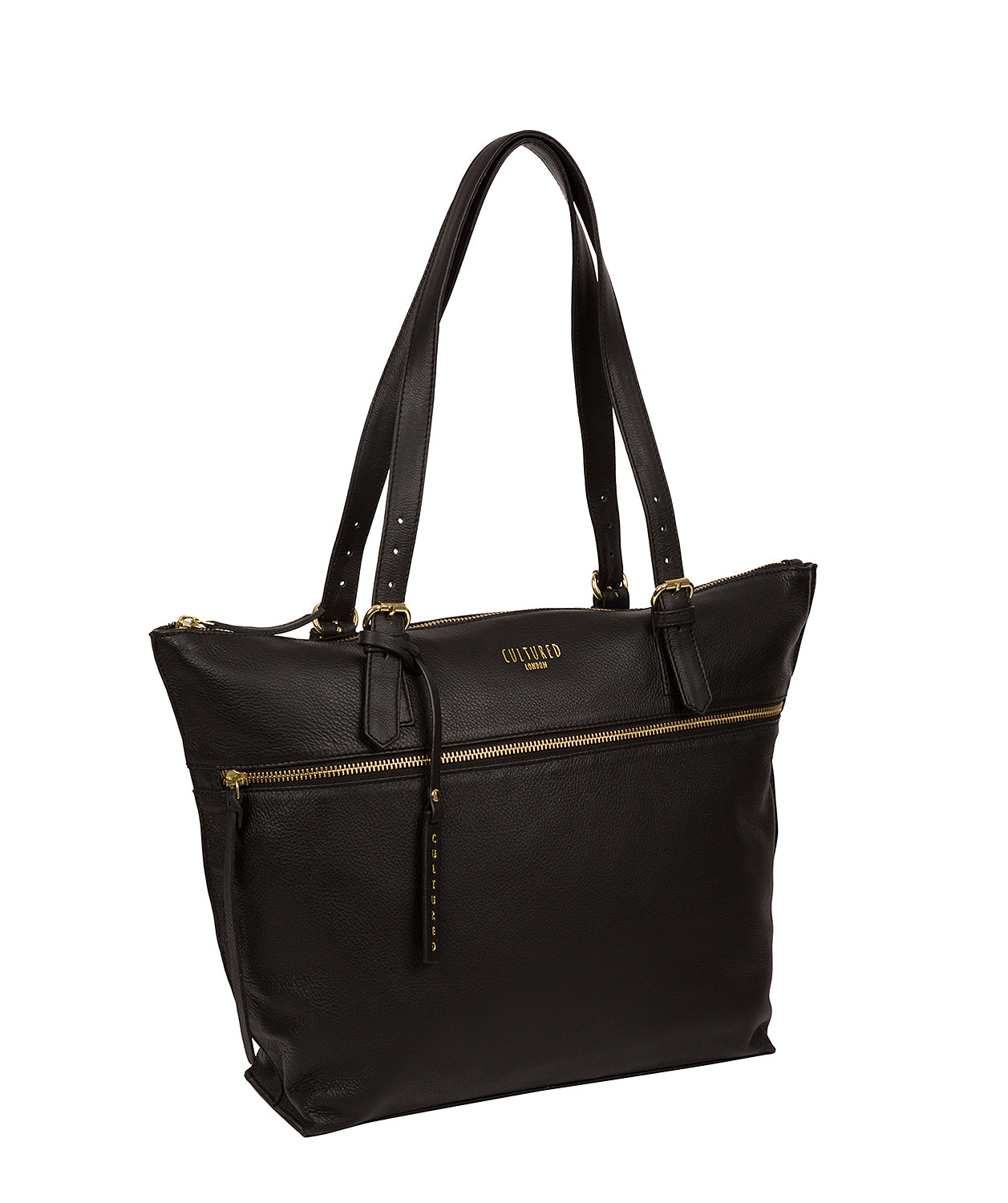 'Moorgate' Black Leather Tote Bag