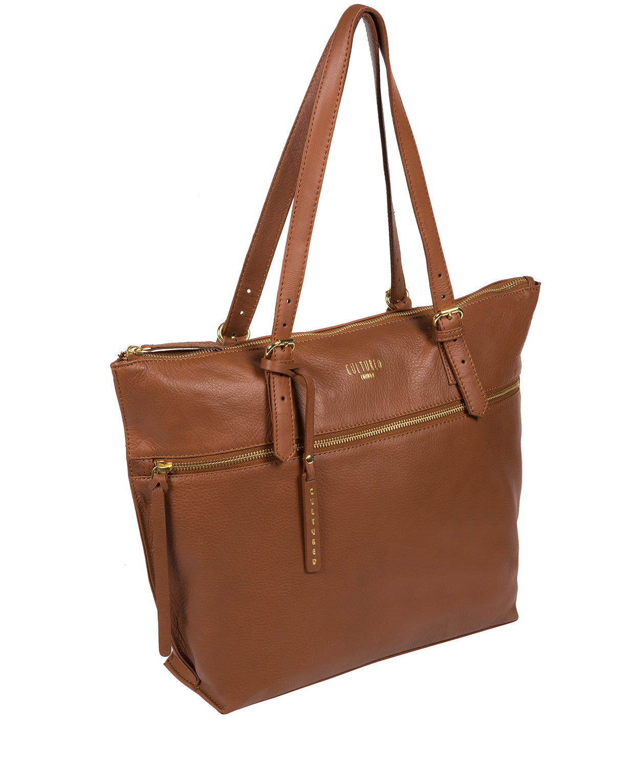 'Moorgate' Dark Tan Leather Tote Bag