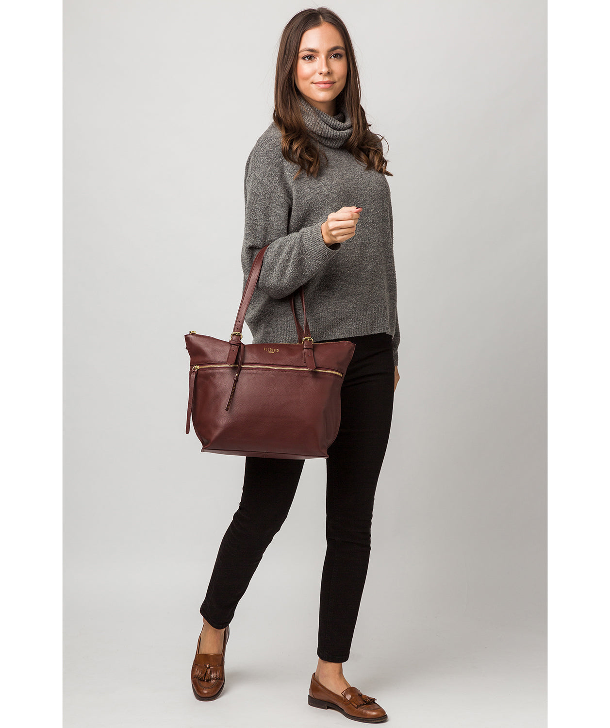 'Moorgate' Rich Chestnut Leather Tote Bag