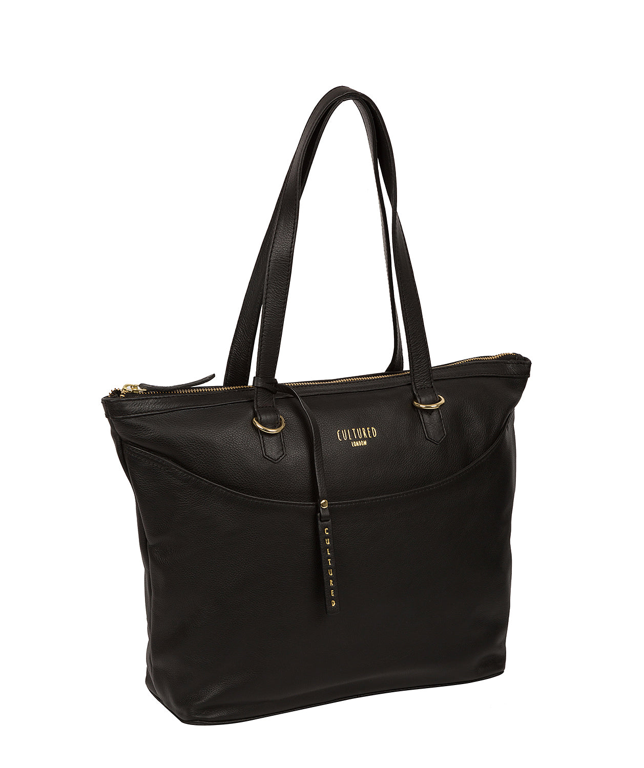 'Heston' Black Leather Tote Bag