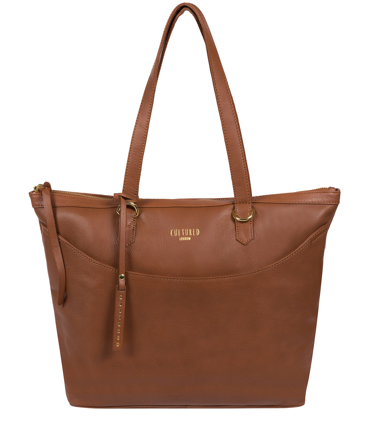 'Heston' Dark Tan Leather Tote Bag