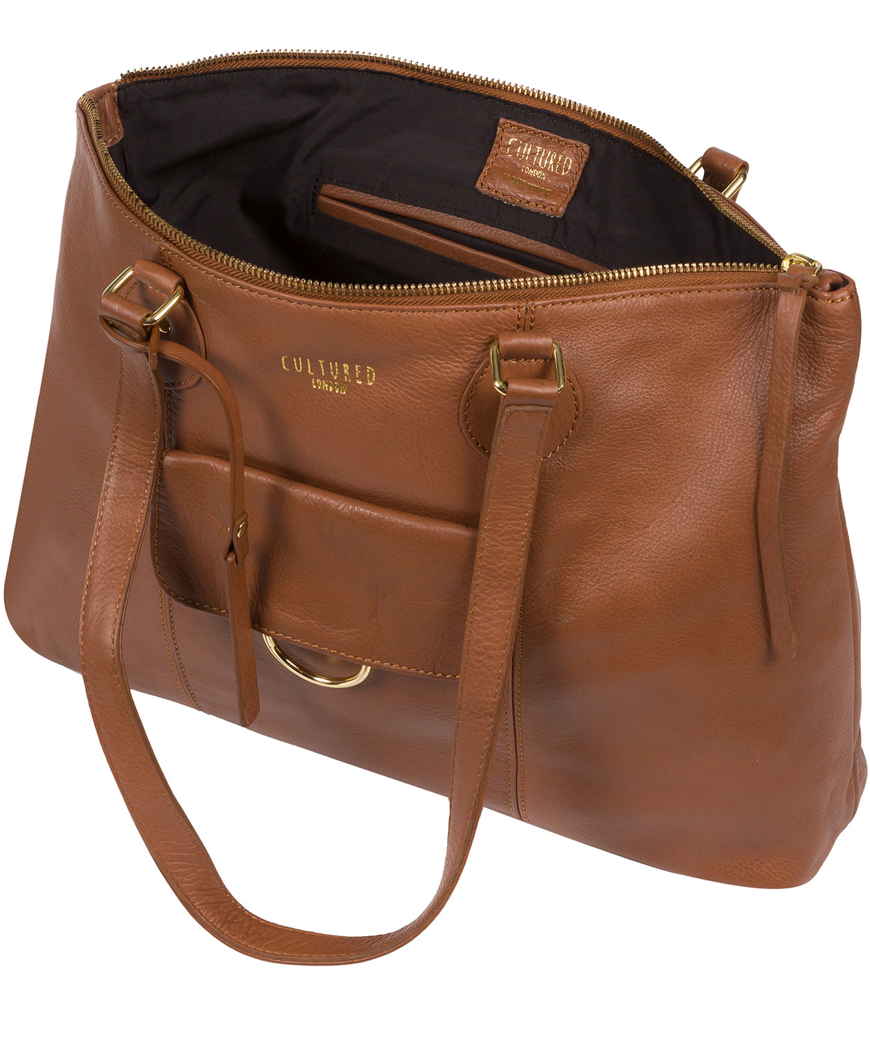 'Bayswater' Dark Tan Leather Tote Bag