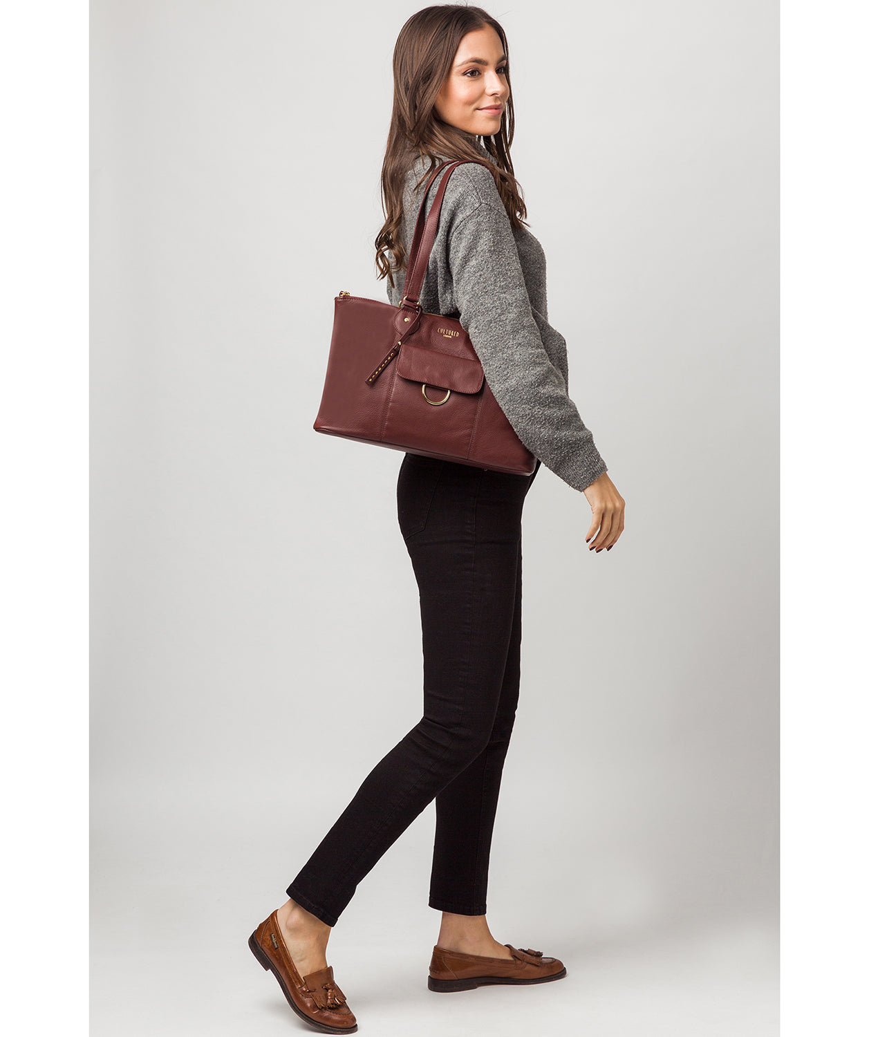 'Bayswater' Rich Chestnut Leather Tote Bag