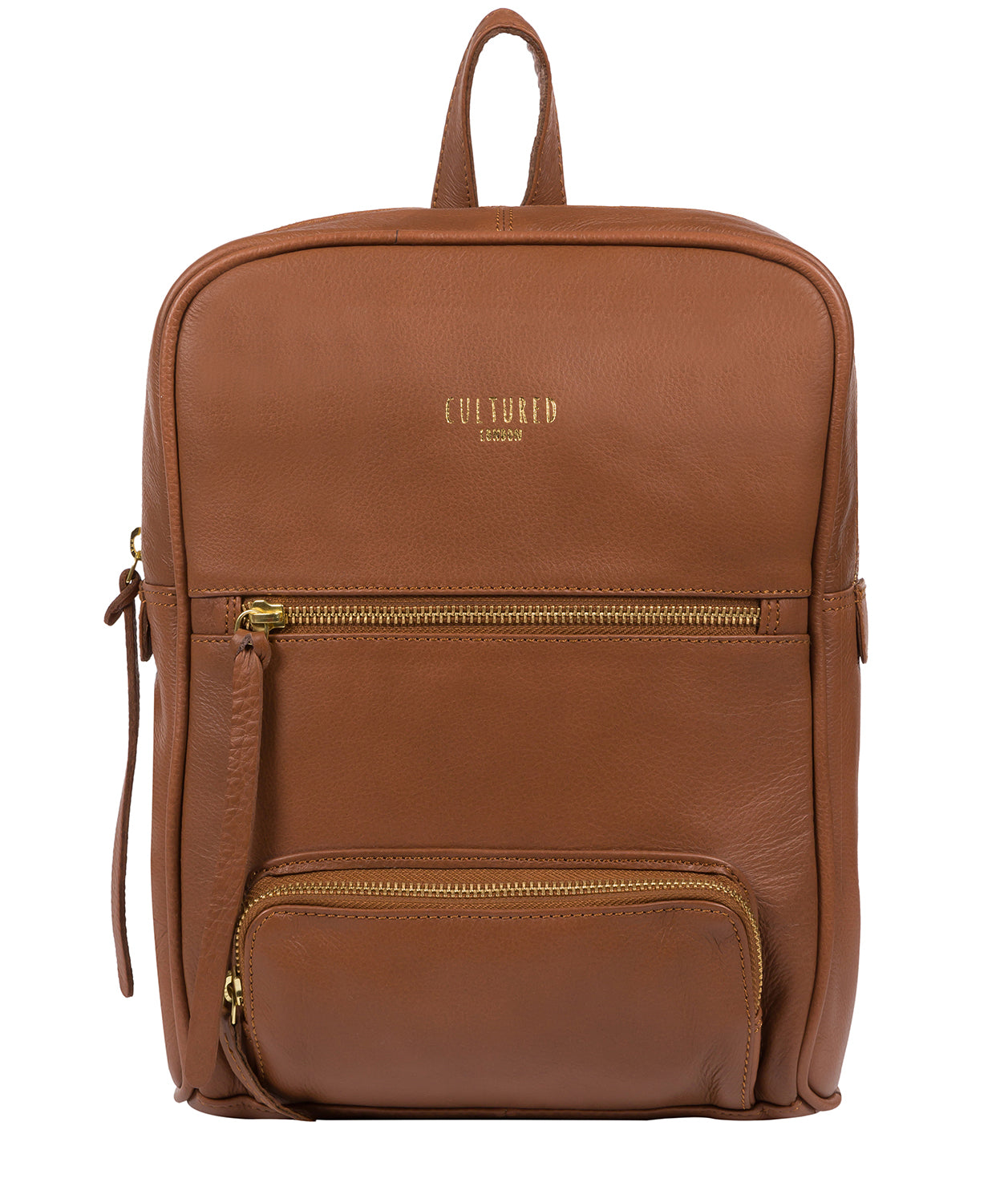 'Abbey' Dark Tan Leather Backpack