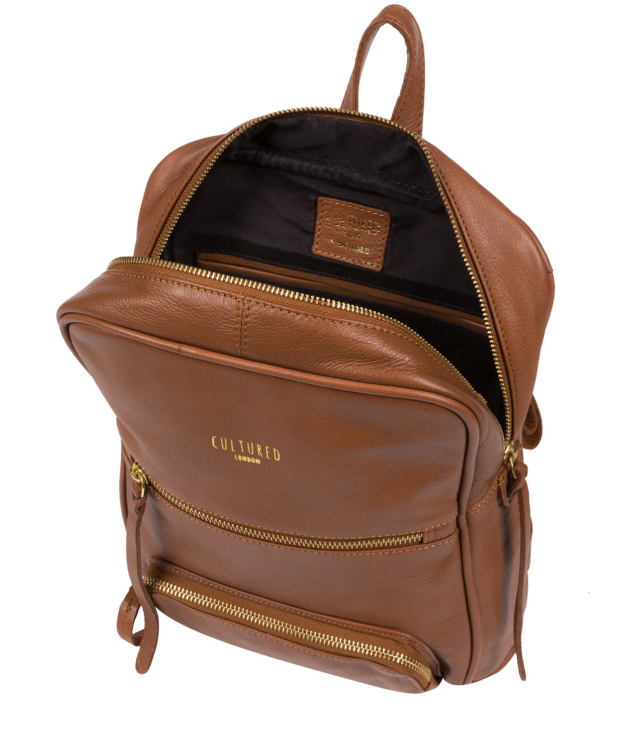 'Abbey' Dark Tan Leather Backpack