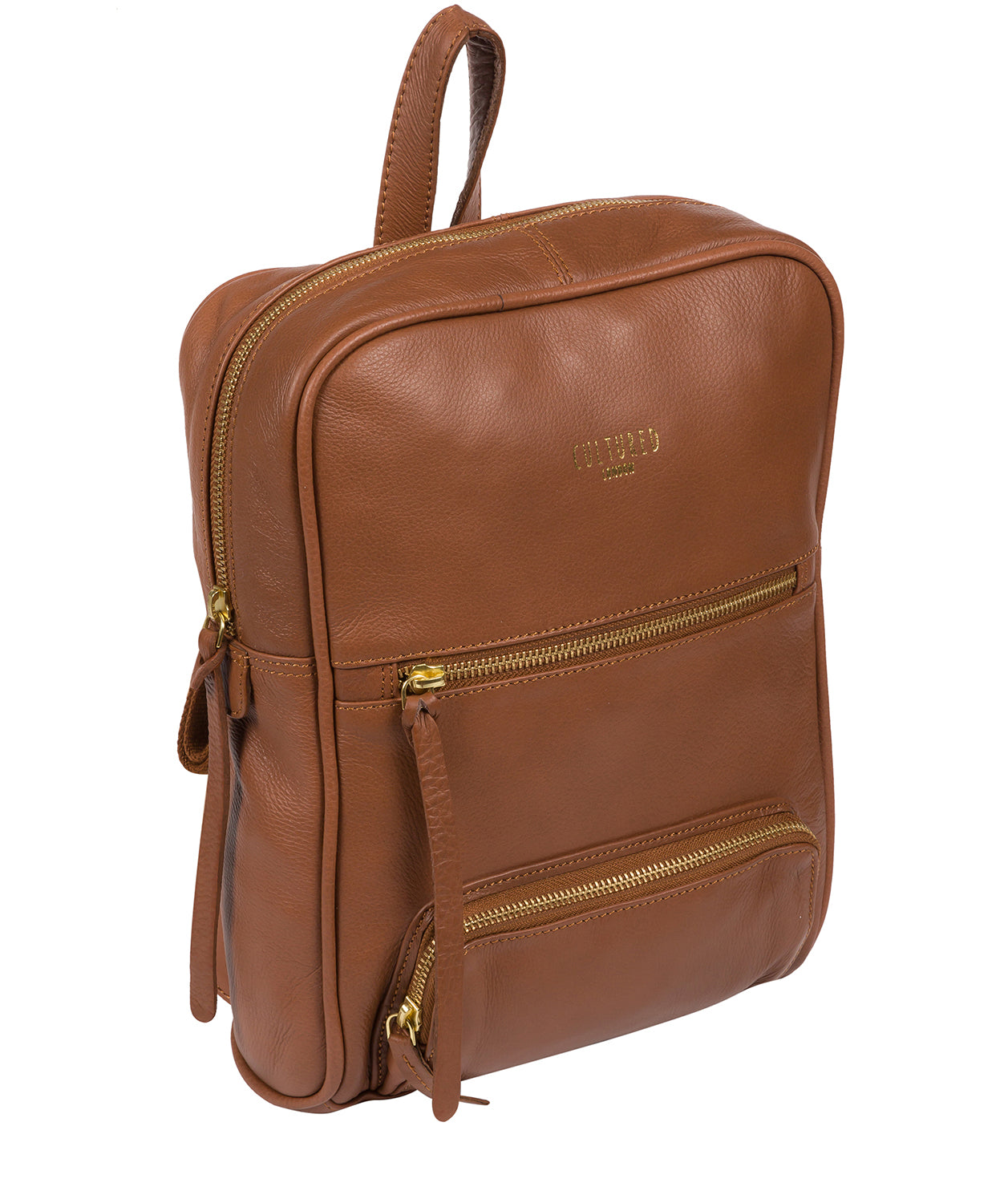 'Abbey' Dark Tan Leather Backpack