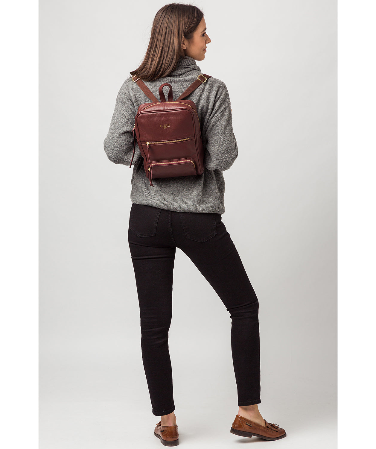 'Abbey' Rich Chestnut Leather Backpack