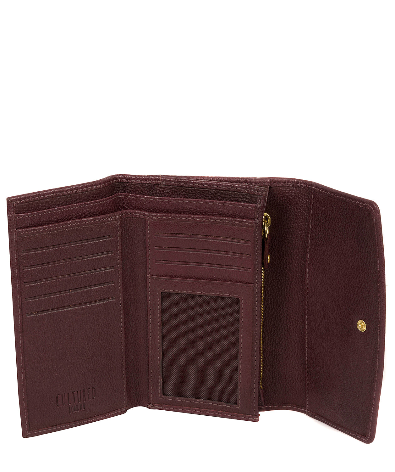 'Aviva' Raisin Leather Purse Pure Luxuries London