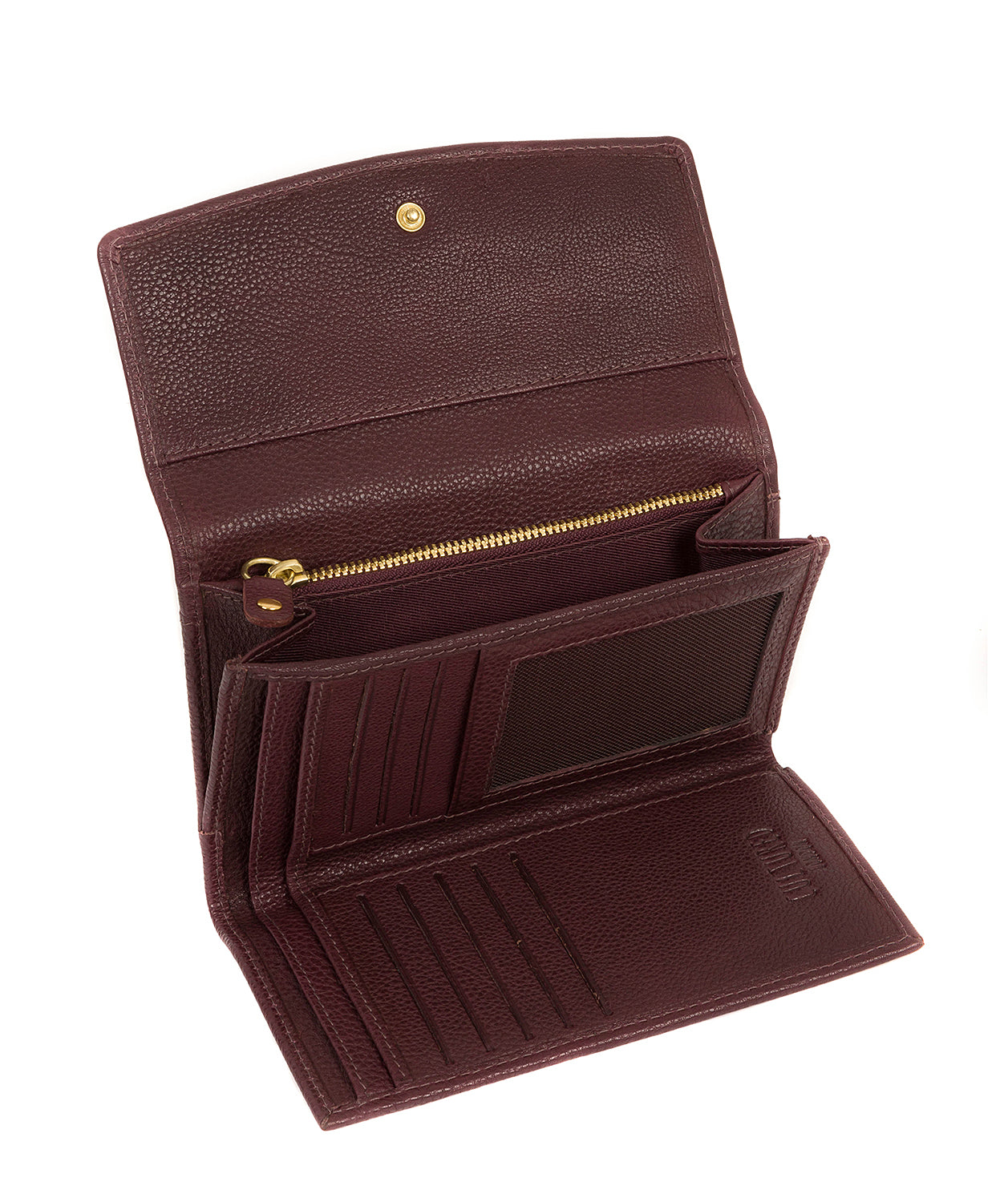 'Aviva' Raisin Leather Purse Pure Luxuries London