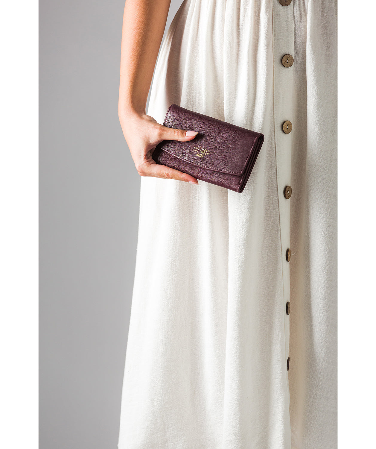 'Aviva' Raisin Leather Purse