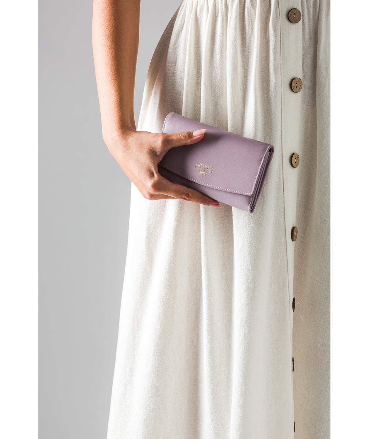 'Aviva' Subtle Lilac Leather Purse