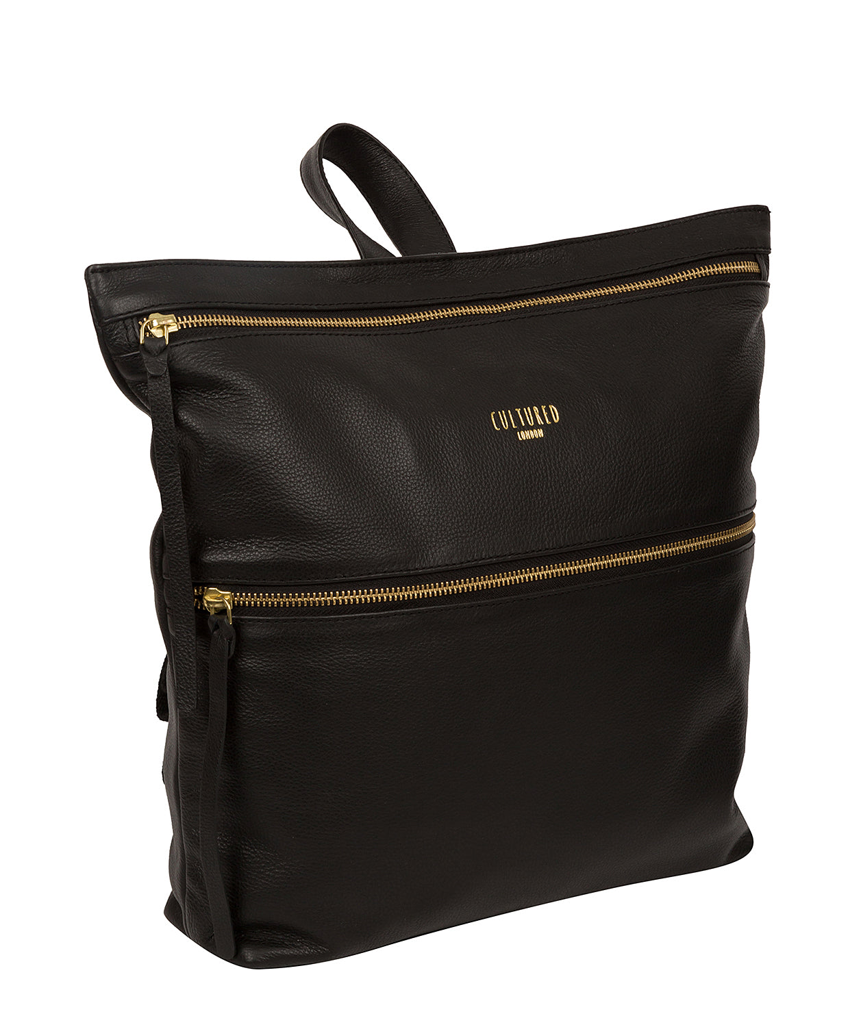 'Addington' Black Leather Backpack