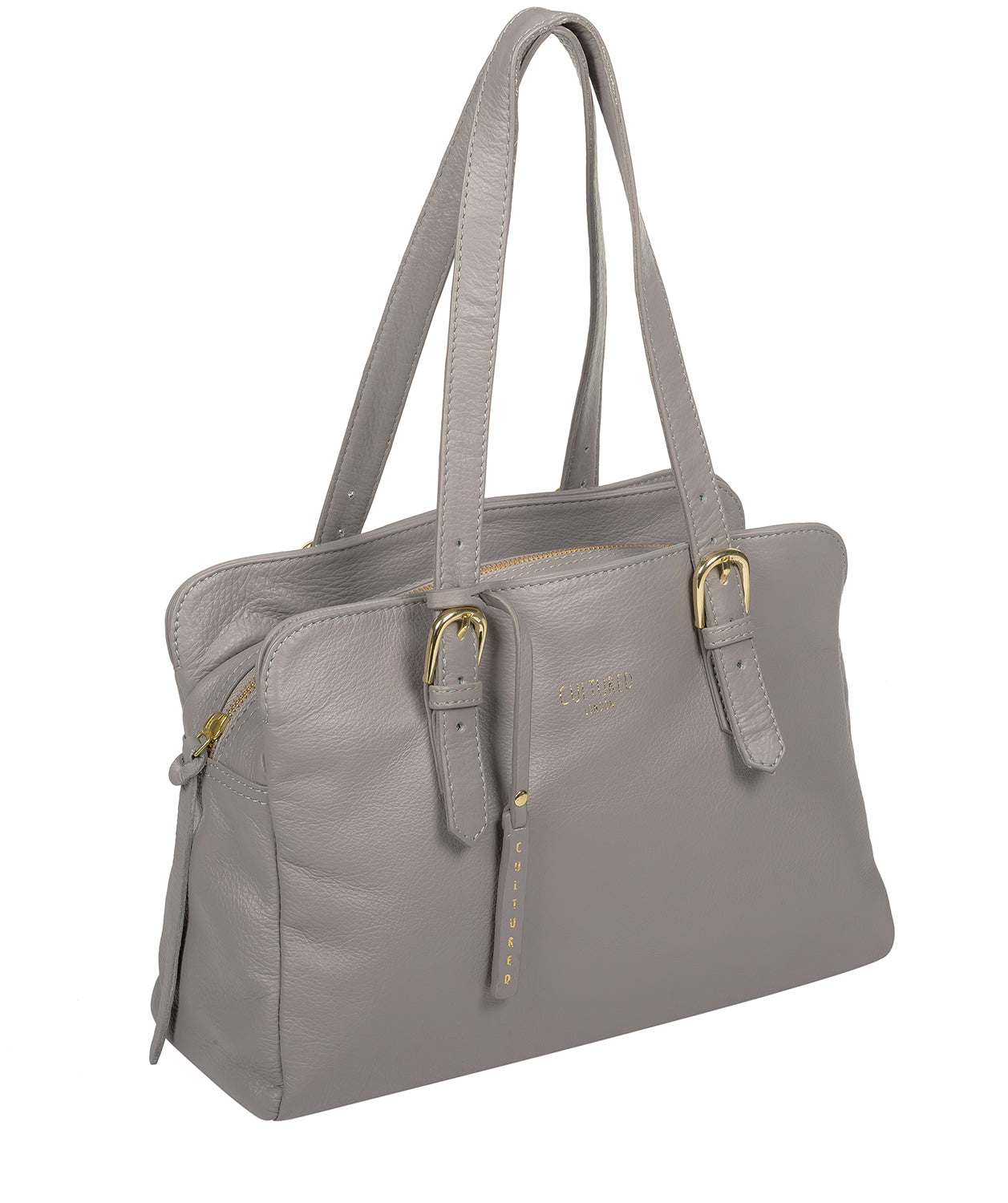 'Beckenham' Grey Leather Handbag