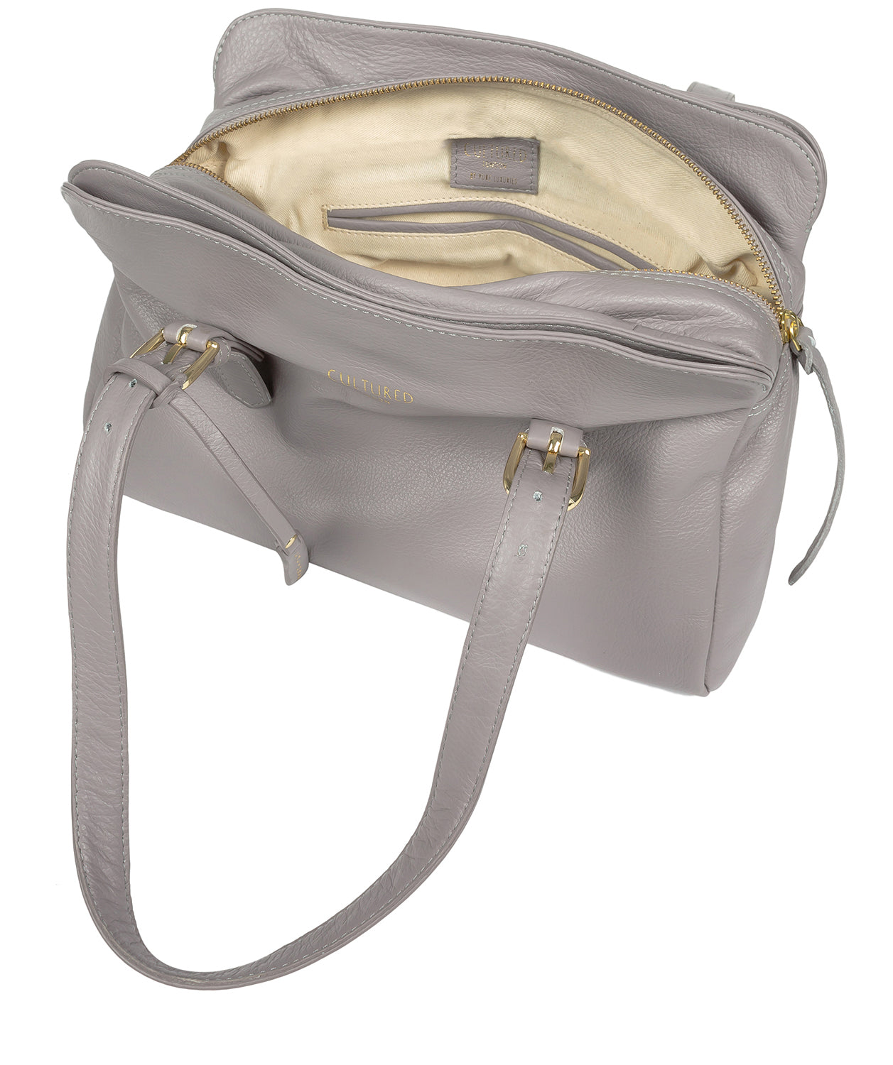 'Beckenham' Grey Leather Handbag