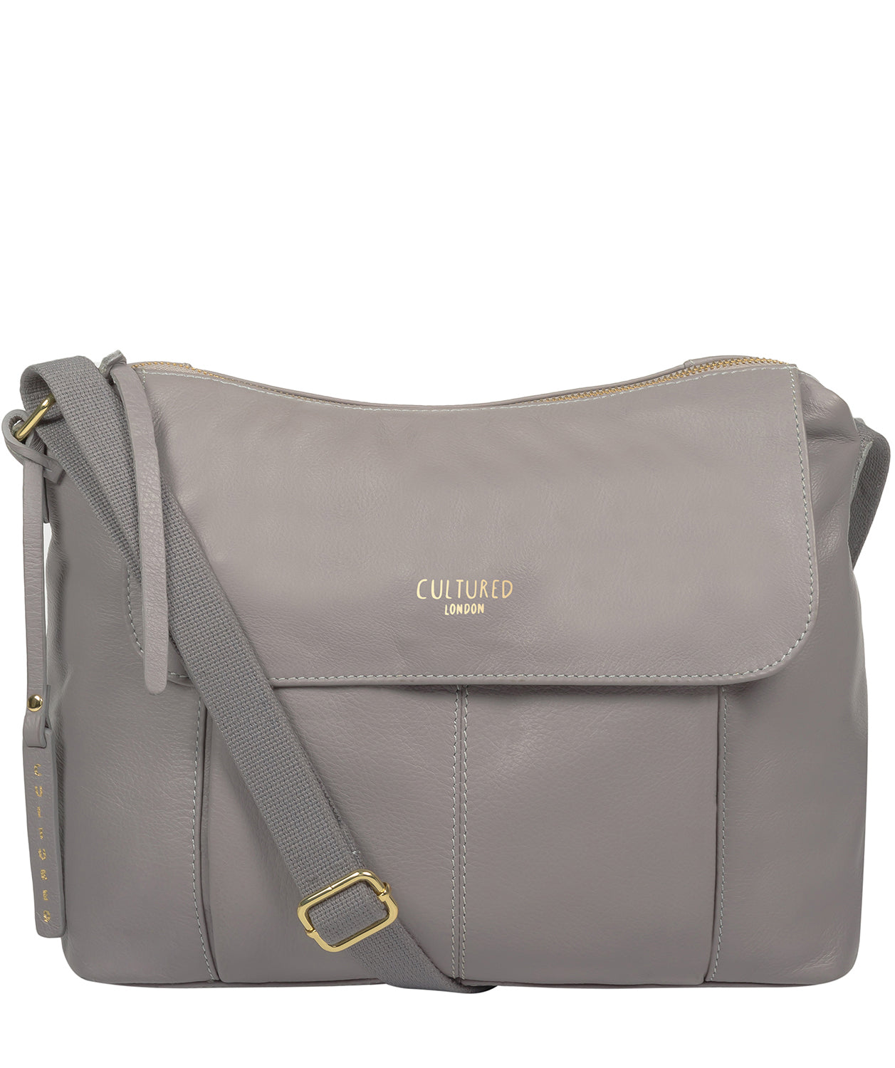 'Chancery' Grey Leather Shoulder Bag