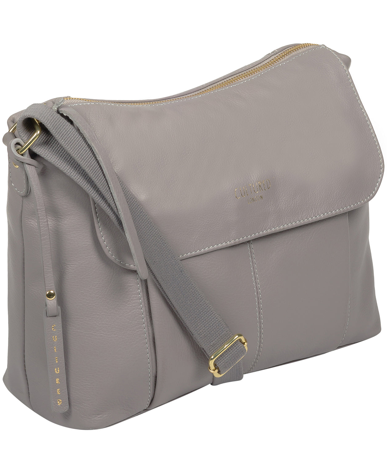 'Chancery' Grey Leather Shoulder Bag