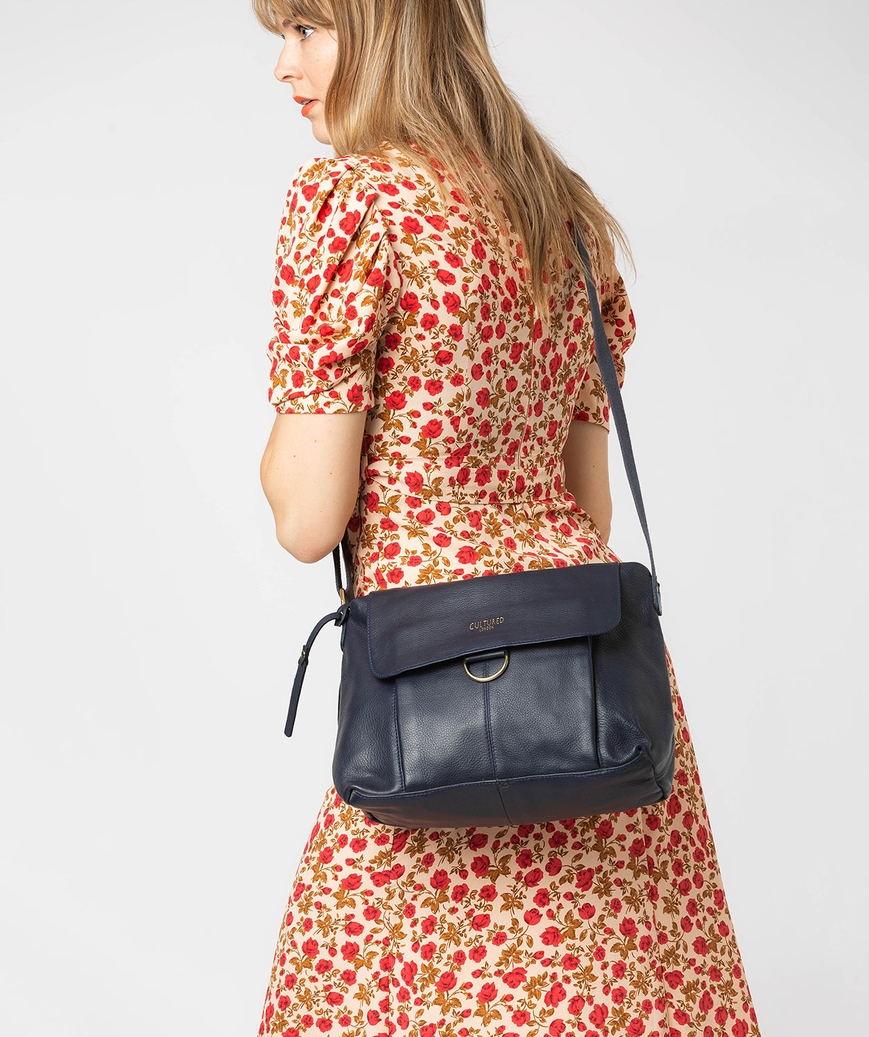 'Chancery' Ink Leather Shoulder Bag