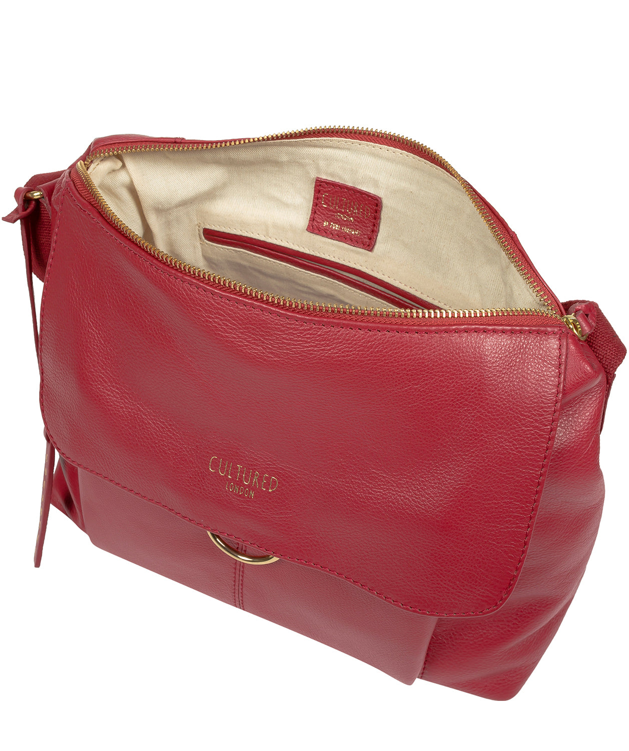 'Chancery' Red Leather Shoulder Bag