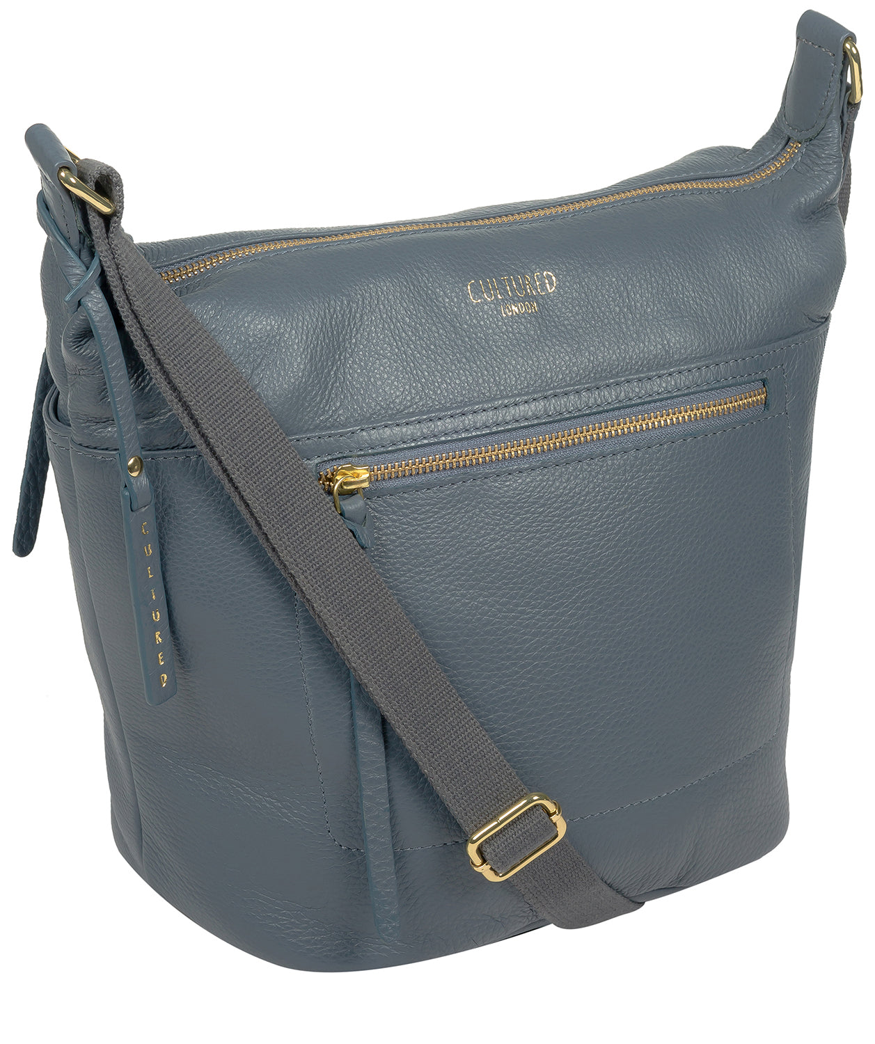 'Gants' Moonlight Blue Leather Cross Body Bag