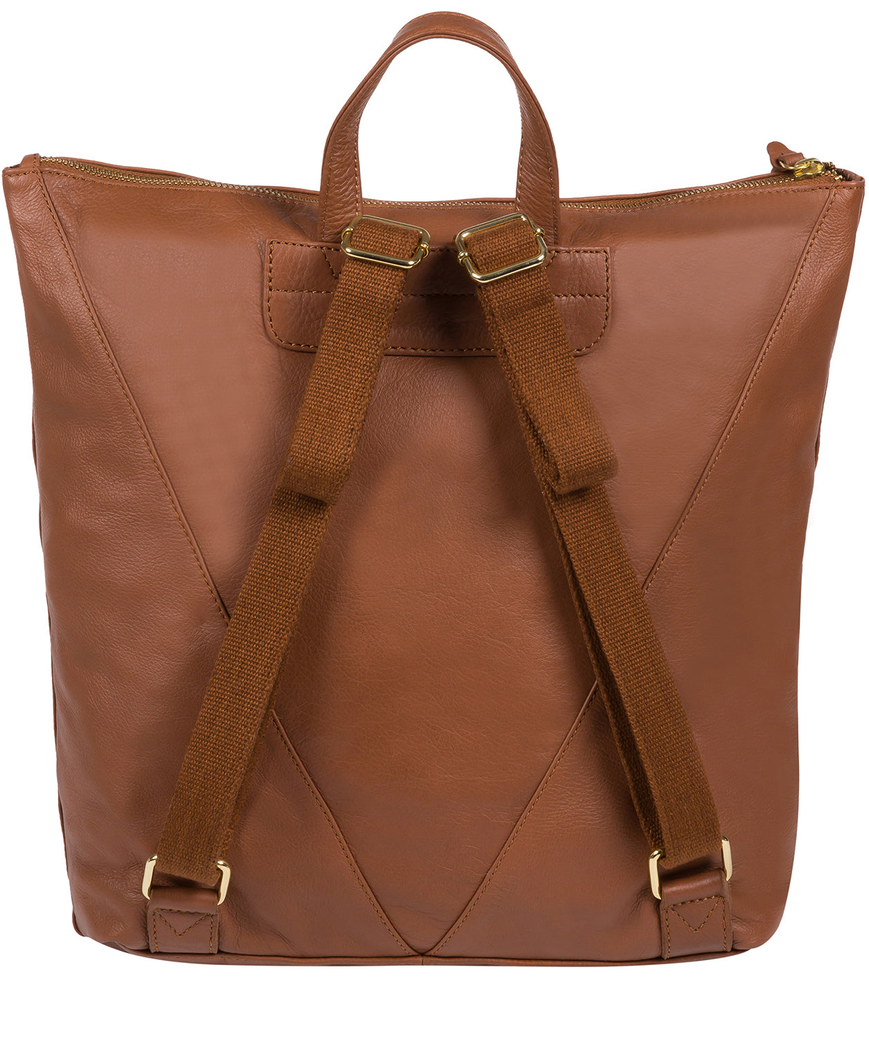 'Iiford' Dark Tan Leather Backpack