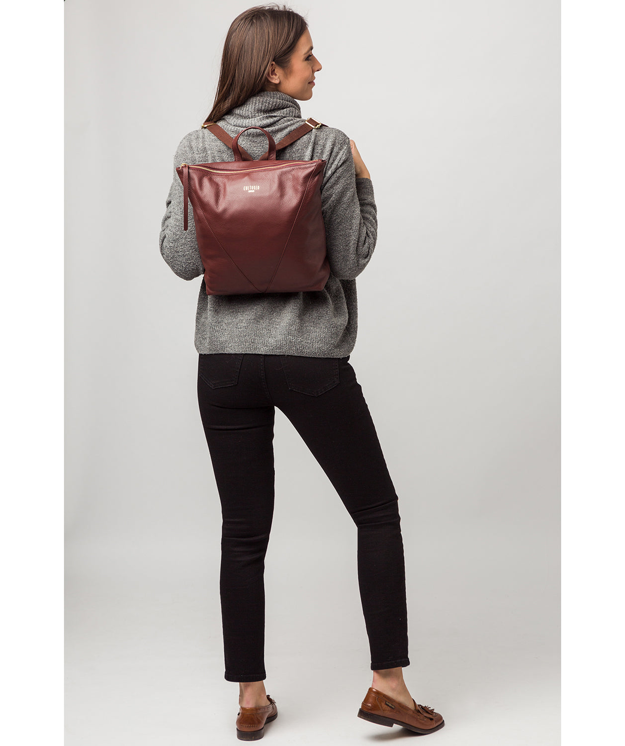 'Iiford' Rich Chestnut Leather Backpack