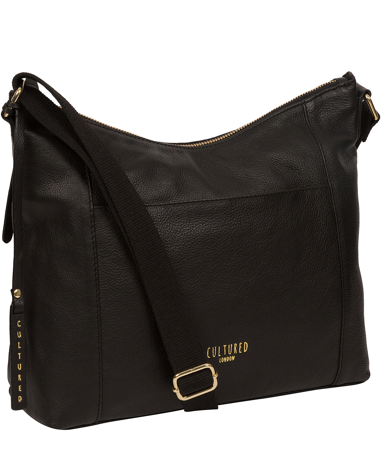 'Iver' Black Leather Shoulder Bag