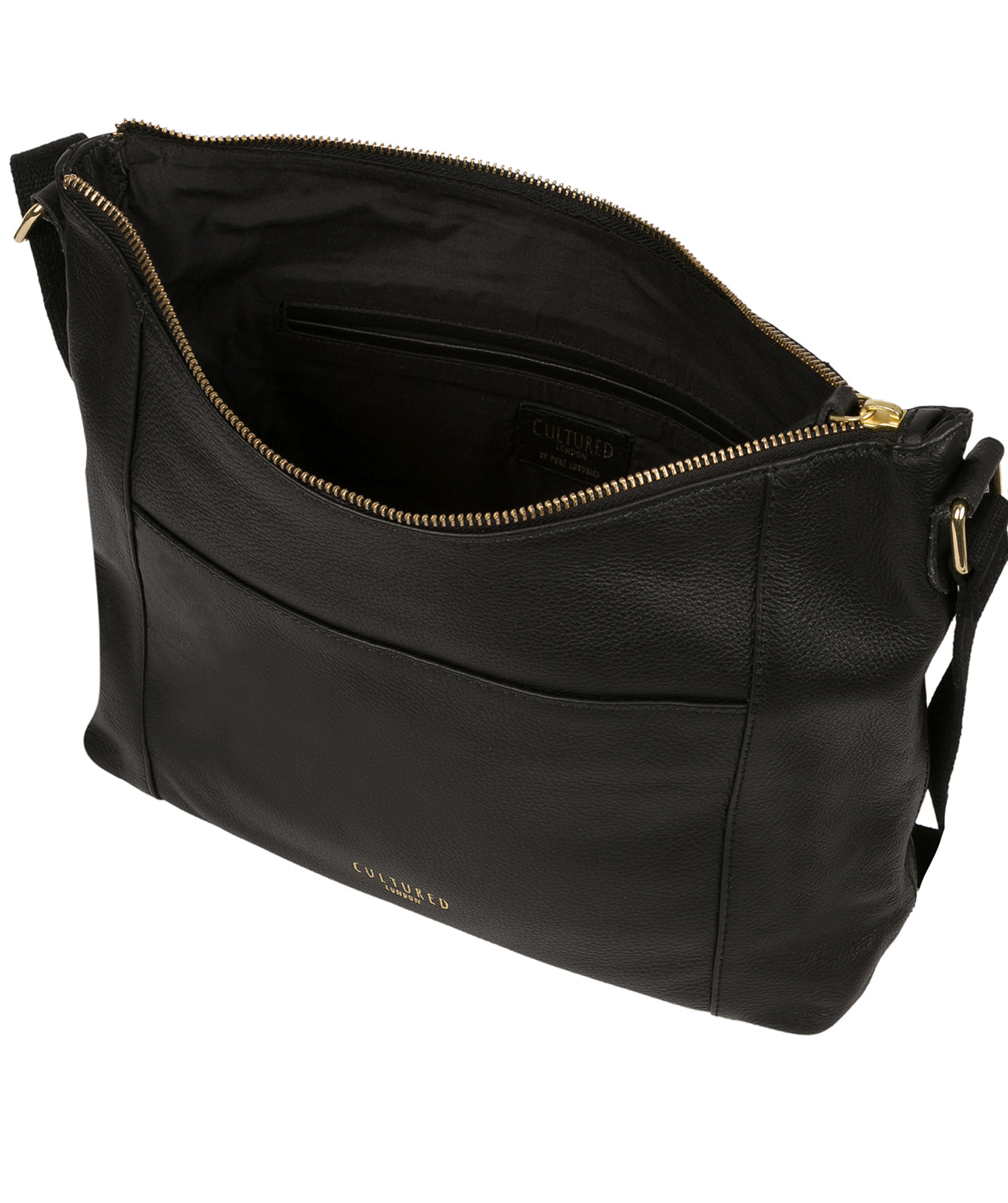 'Iver' Black Leather Shoulder Bag