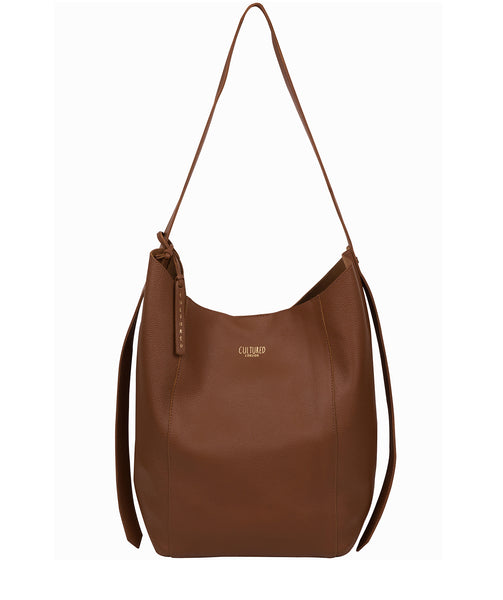 Tan Leather Shoulder Bag 'Olsen' by Cultured London – Pure Luxuries London