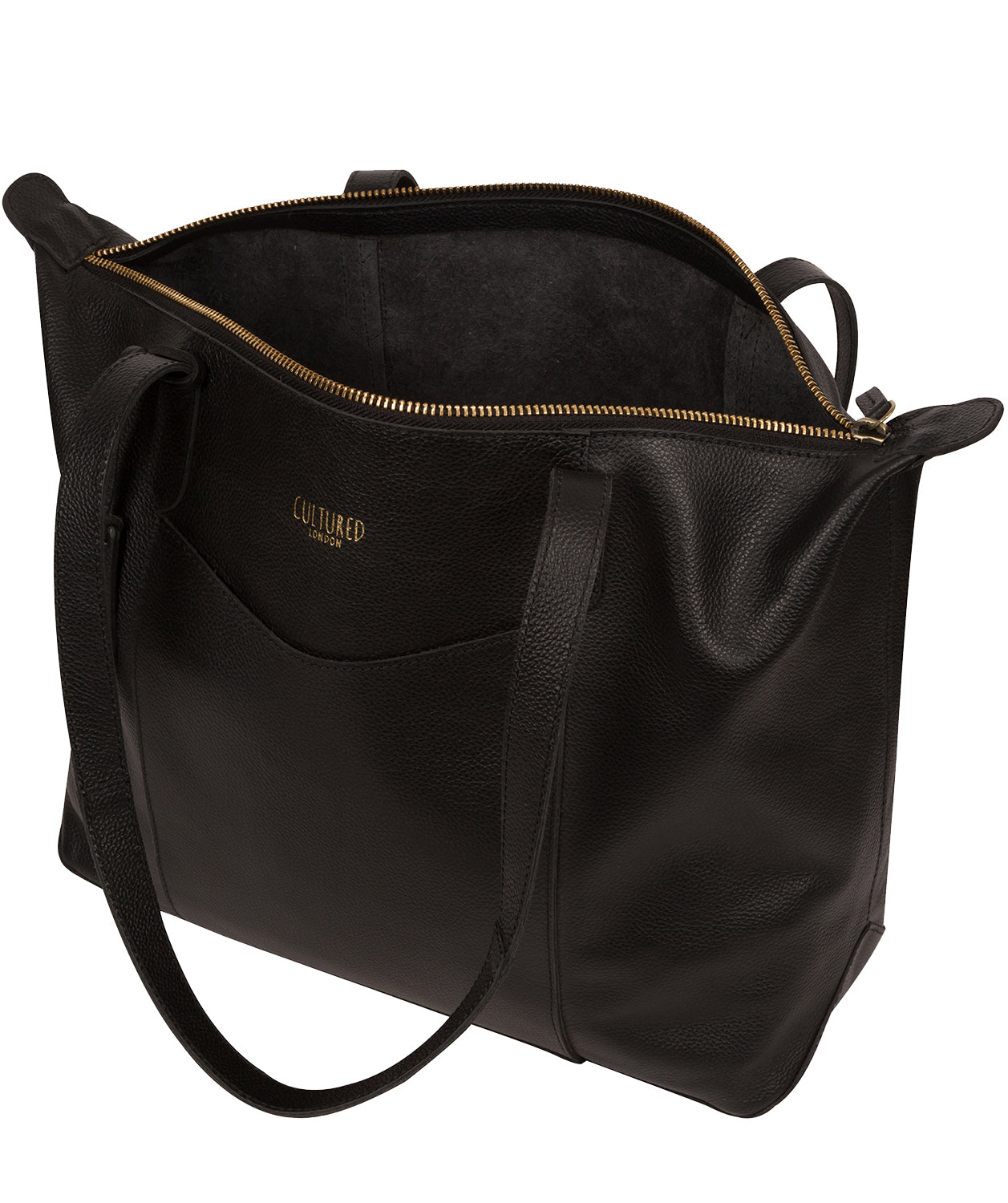 'Hillingdon' Black Leather Tote Bag