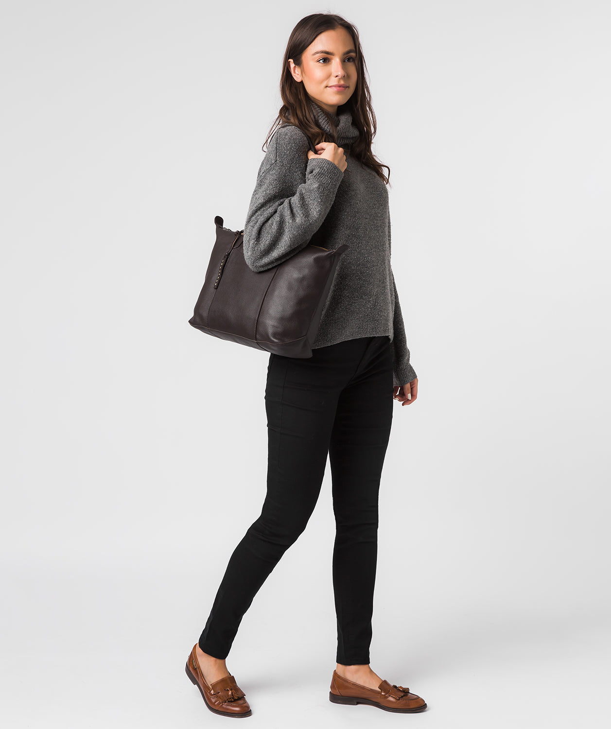 'Hillingdon' Dark Brown Leather Tote Bag