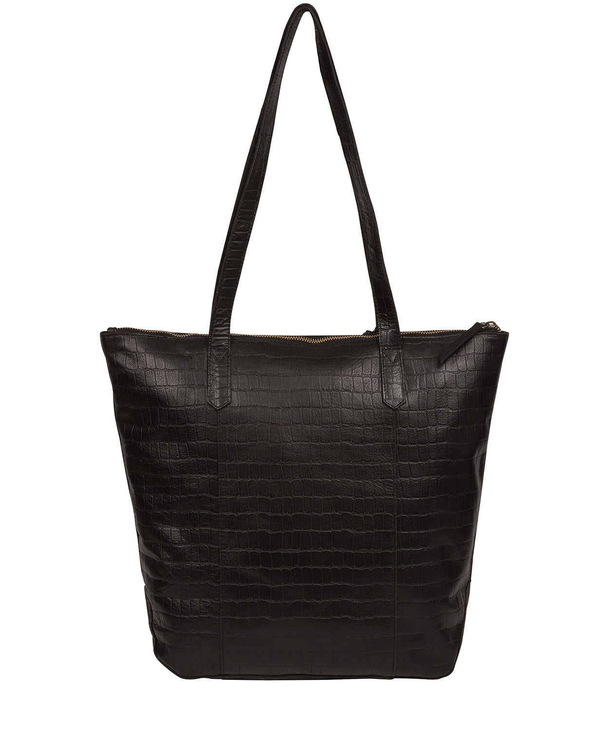 'Havering' Black Croc Leather Tote Bag