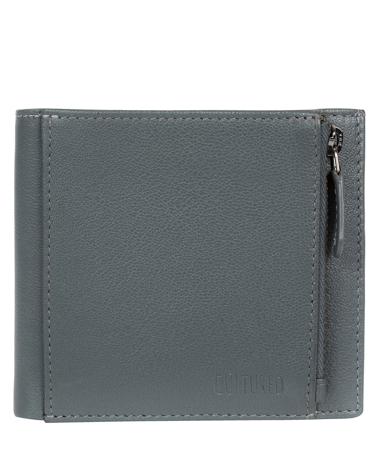 'Wilson' Gun Metal Leather Bi-Fold Wallet