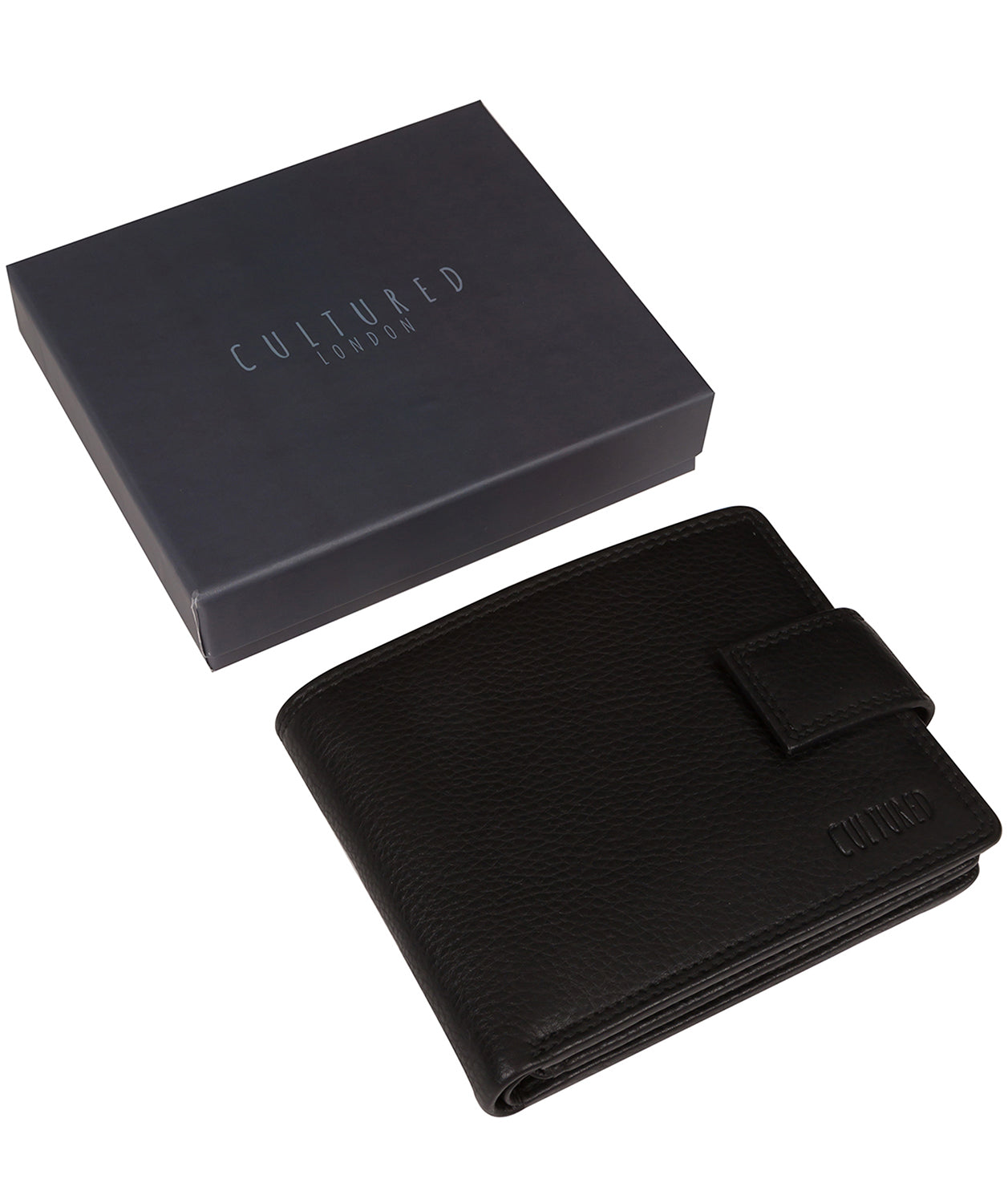 'Dean' Black Leather Bi-Fold Wallet