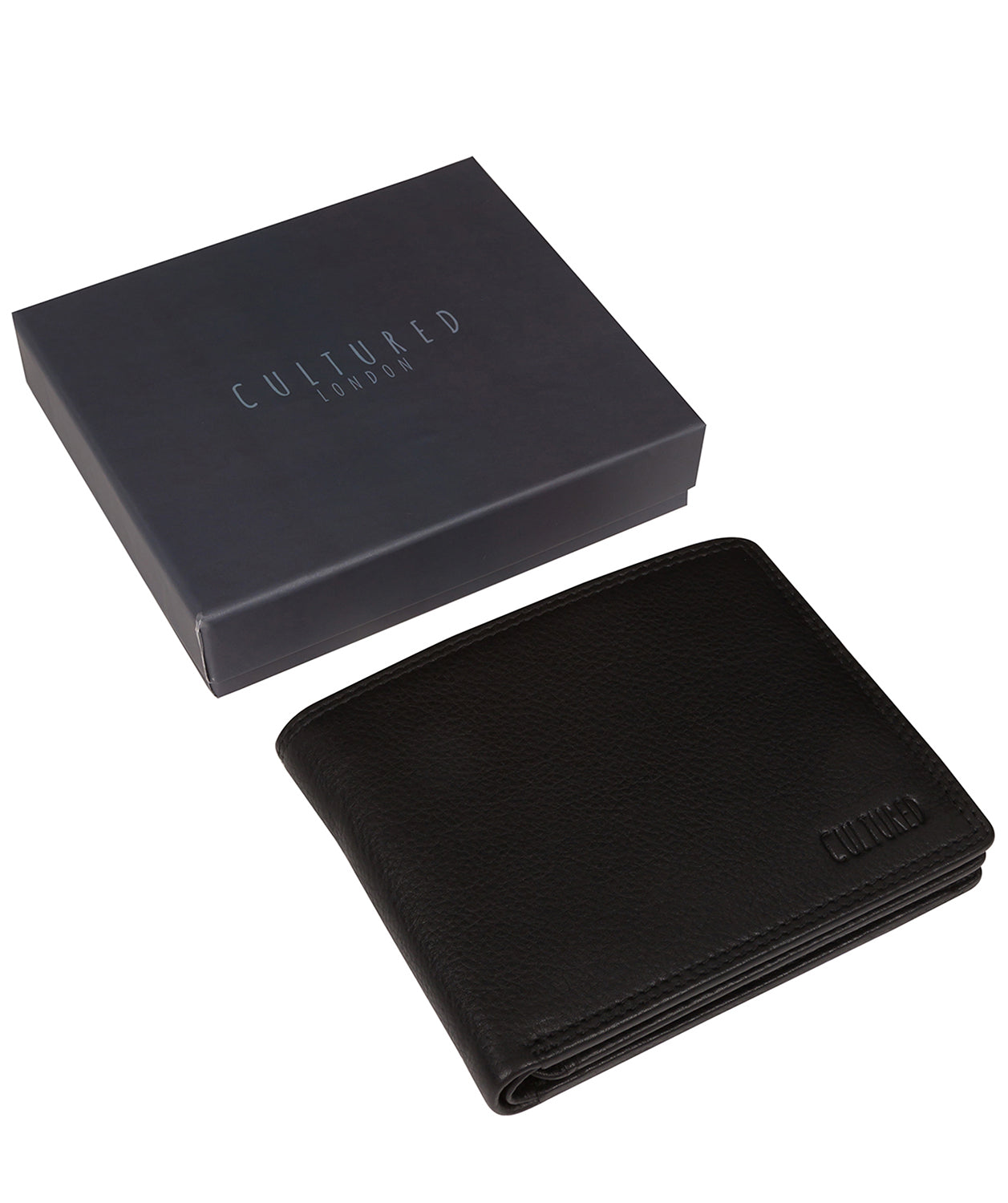 'Callum' Black Leather Bi-Fold Wallet