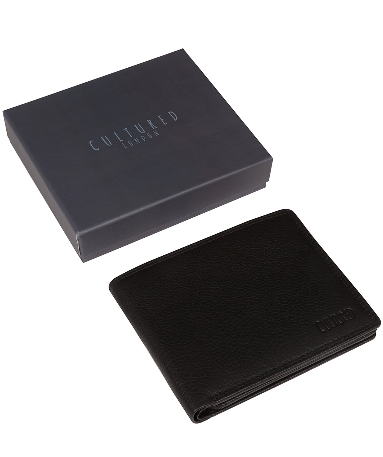 'Richard' Black Leather Bi-Fold Wallet