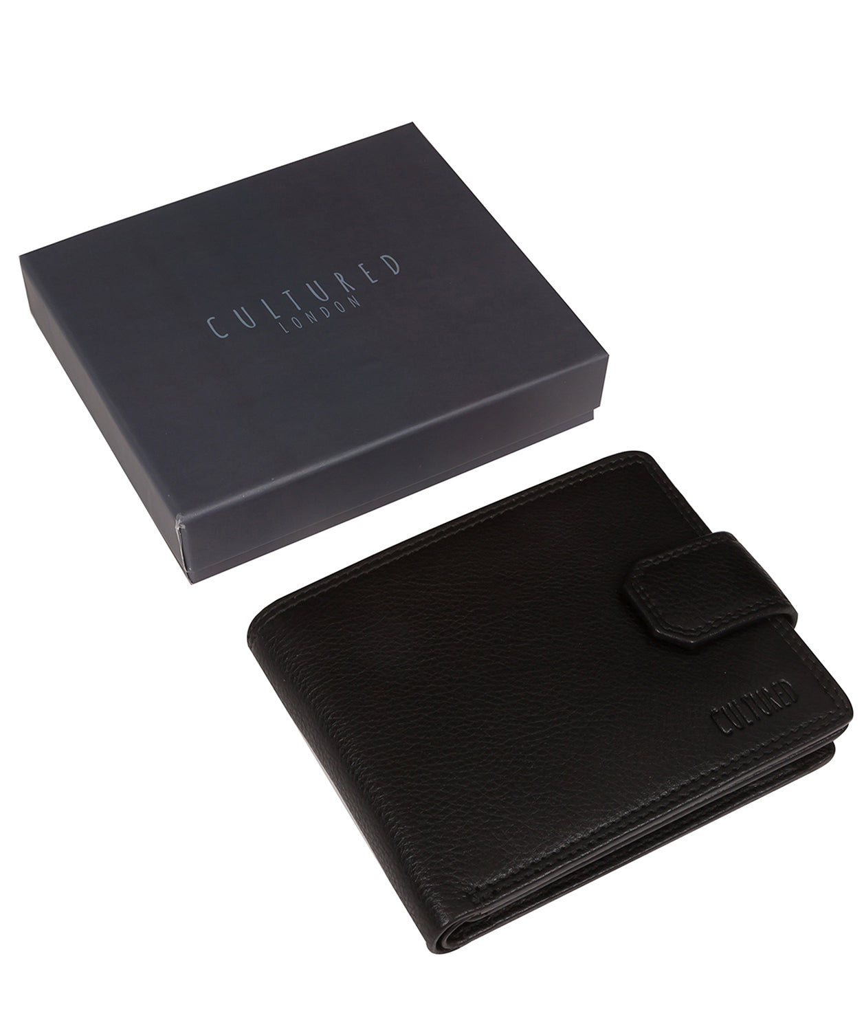 'Tommy' Black Leather Bi-Fold Wallet