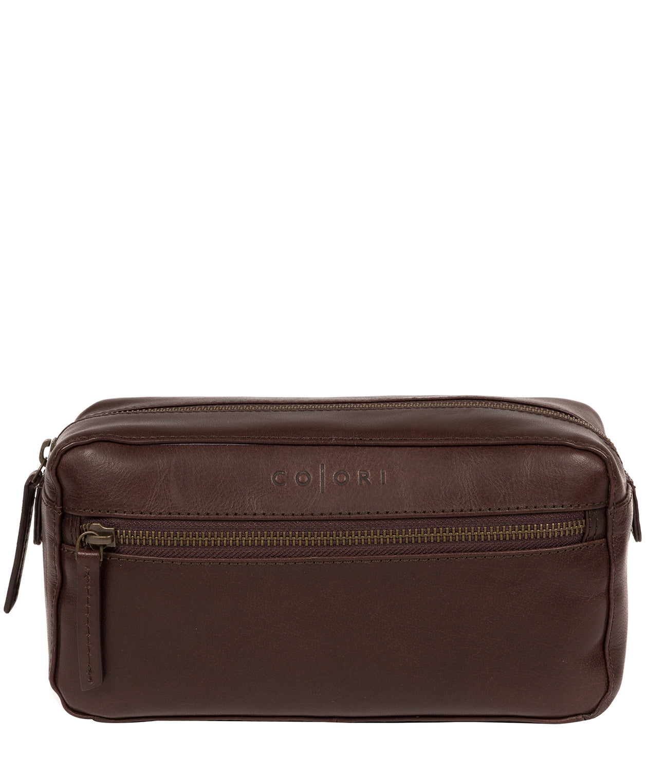 'Como' Italian Inspired Espresso Leather Washbag image 1